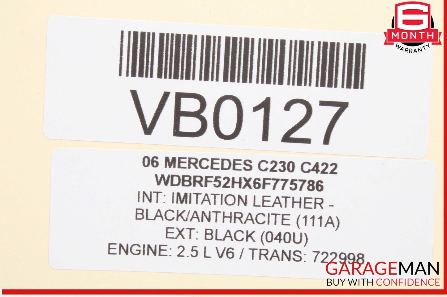 01-07 Mercedes W203 C230 Rear Right Side Exterior Door Handle Black OEM