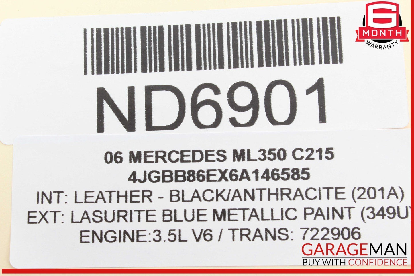 06-08 Mercedes W164 ML350 ML320 Front Left Driver Side Door Rear View Mirror OEM