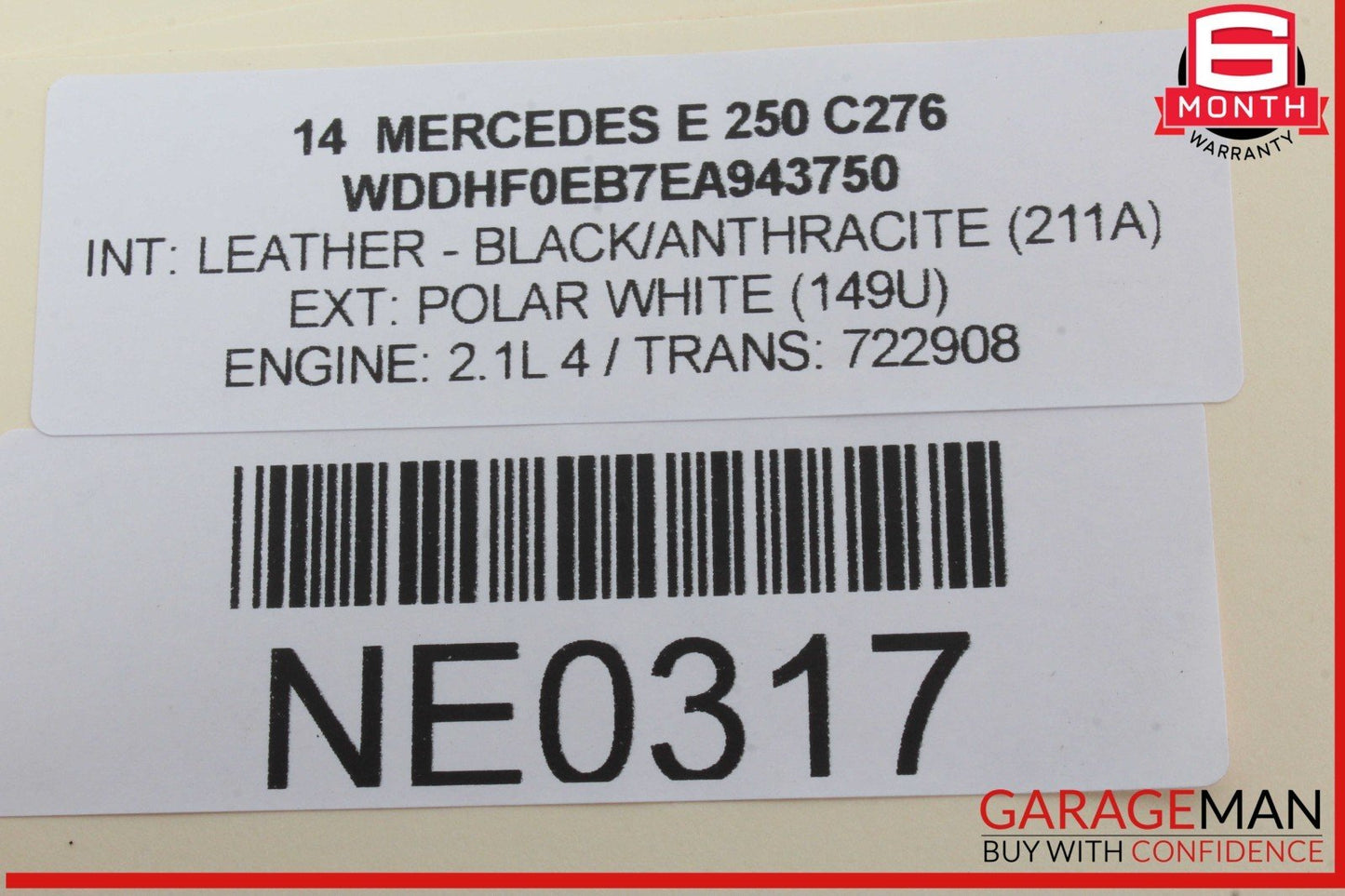 08-17 Mercedes W212 E250 C250 E550 Trunk Lid Latch Lock Actuator 2047500185 OEM