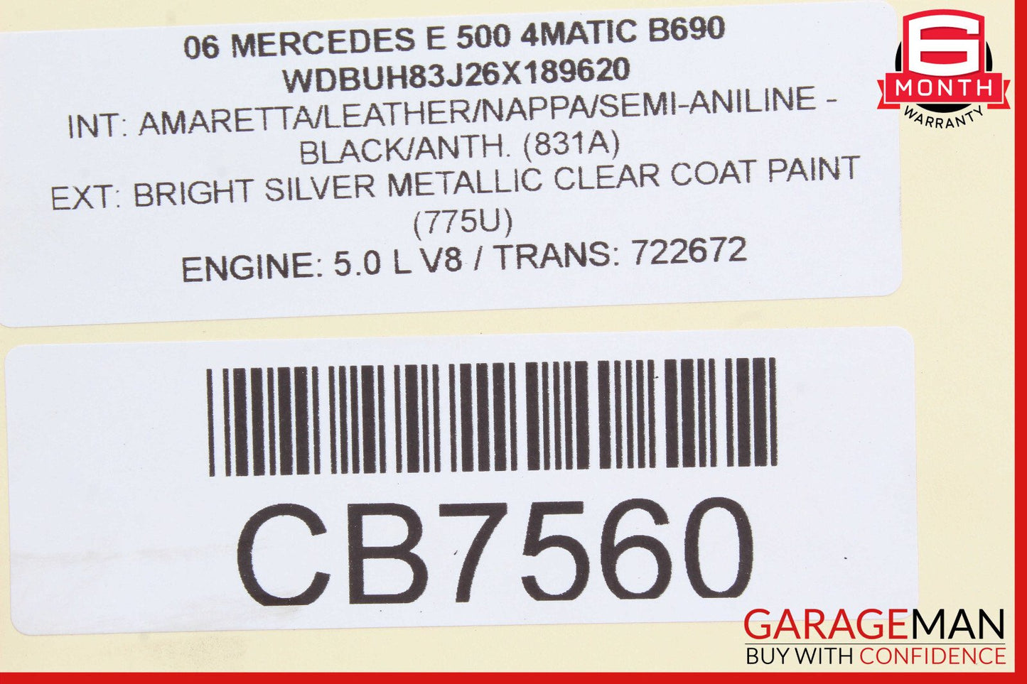 00-06 Mercedes W211 E500 CL500 Left Driver Side Cylinder Head 1130161601 OEM
