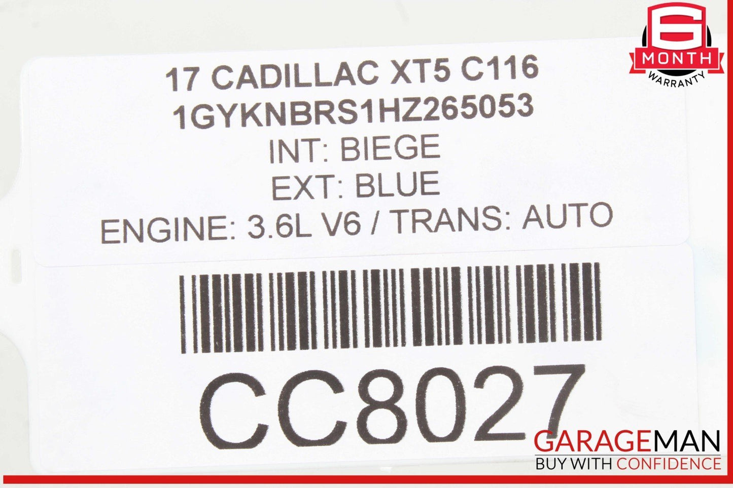 17-19 Cadillac XT5 Rear Bumper Cover Assembly OEM