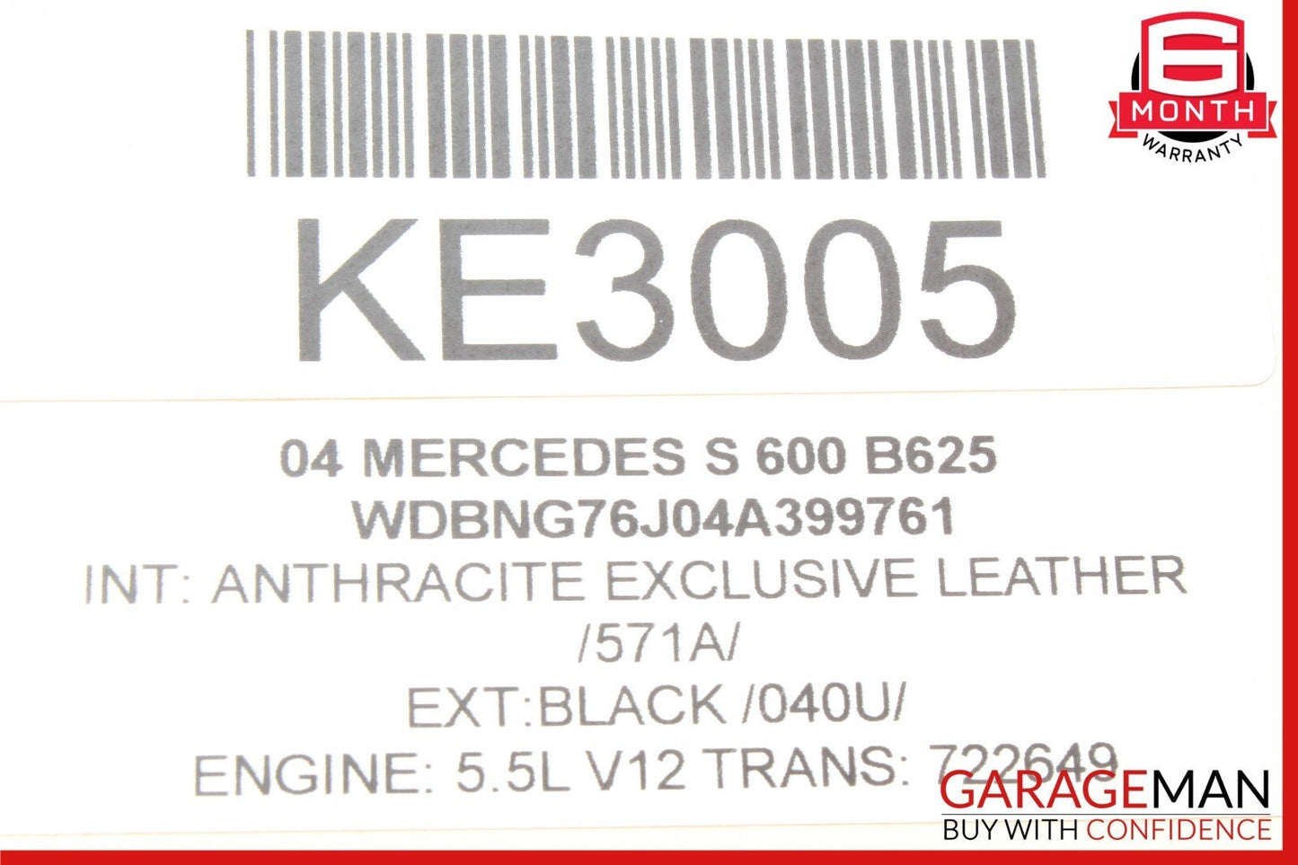 03-06 Mercedes W220 S600 S55 AMG Front Left Seat Control Module 2208205585 OEM