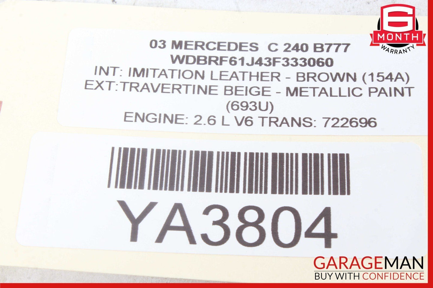 01-07 Mercedes W203 C240 Rear Left & Right Side Shock Absorber Strut Set OEM