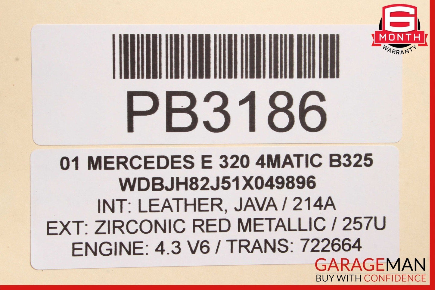 97-05 Mercedes W210 E320 SLK320 3.2L V6 4Matic Engine Motor Block Assembly 163k