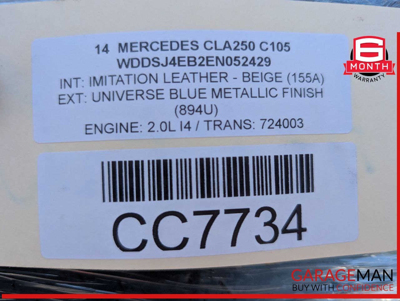 14-18 Mercedes W117 CLA250 Front Left Driver Side Wing Fender Panel Cover OEM