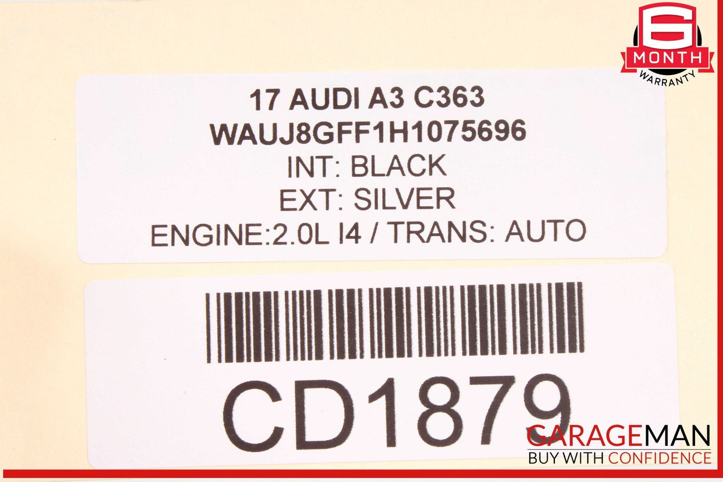 15-20 Audi A3 Rear Left Interior Door Panel OEM
