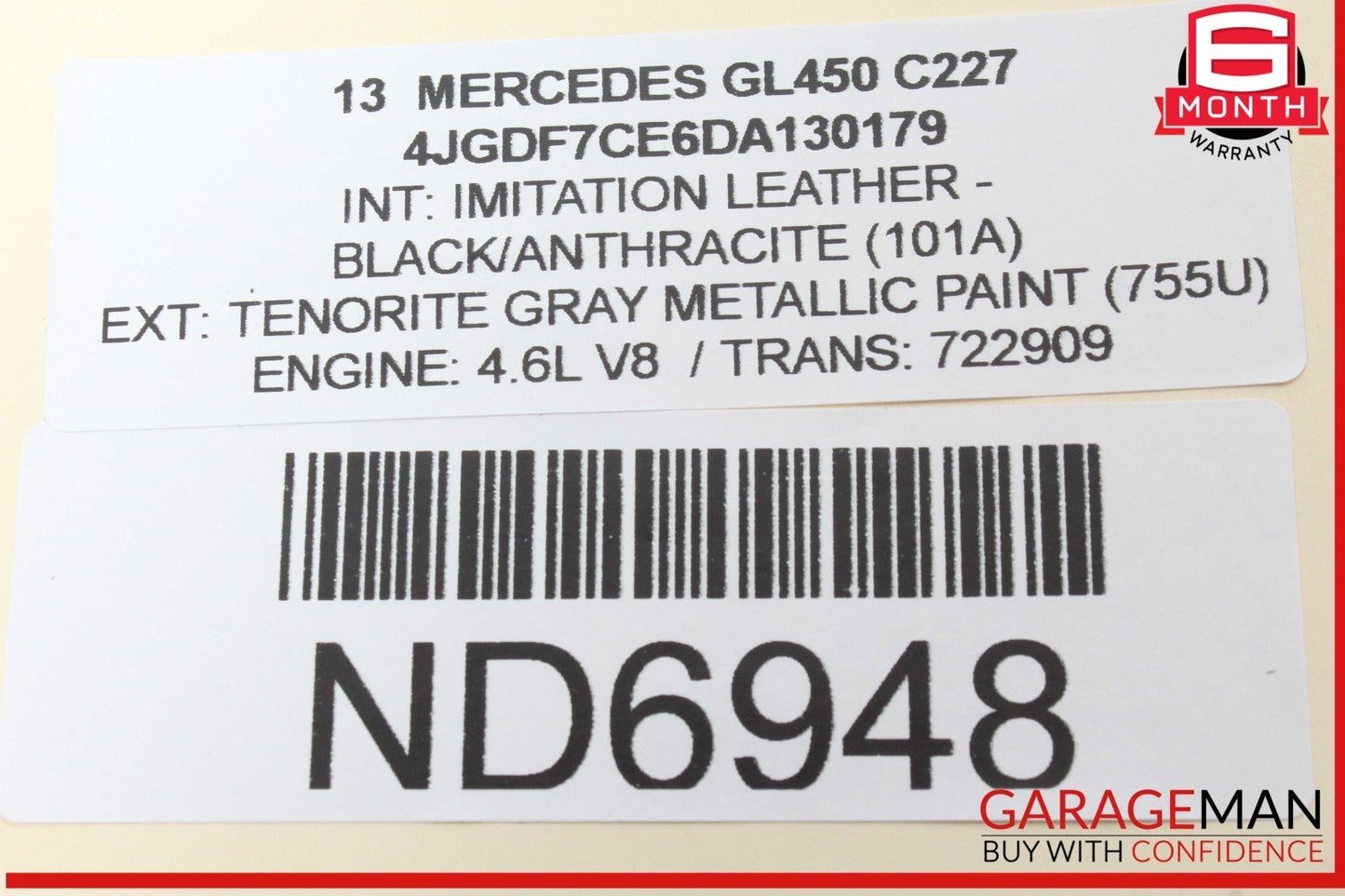 12-16 Mercedes X166 GL450 ML400 Sun Visor Sunvisor Right Passenger Side OEM
