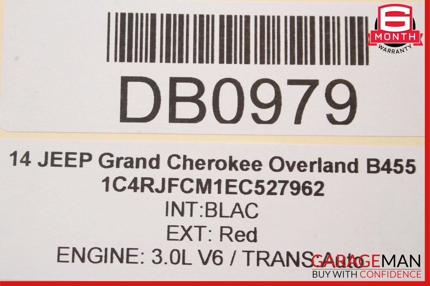 14-17 Jeep Grand Cherokee Rear Trunk Hatch Tailgate Lift Gate Glass Assy Red OEM