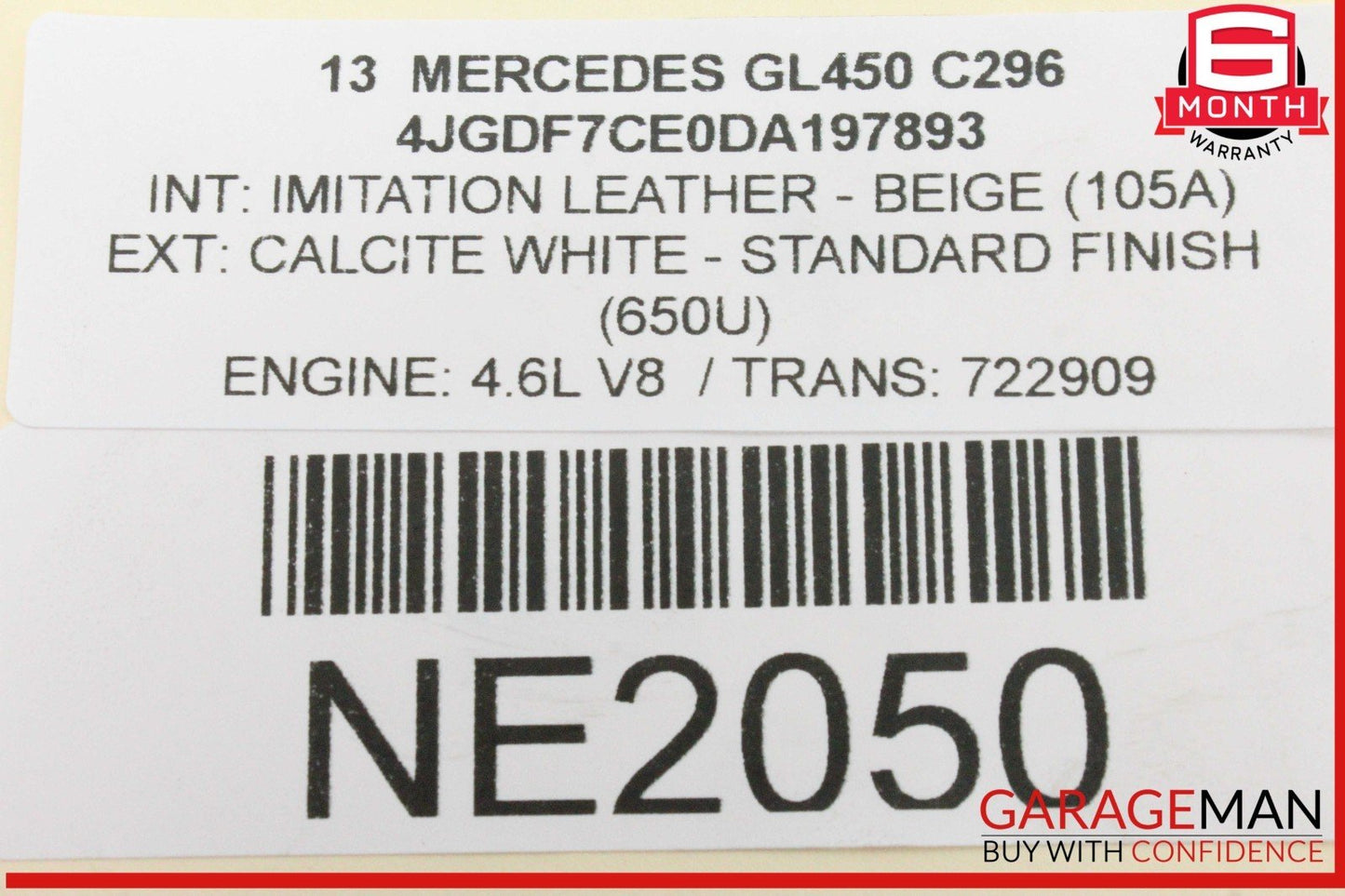 11-20 Mercedes X166 GL450 SL550 Right Side Air Intake Hose Duct Pipe OEM