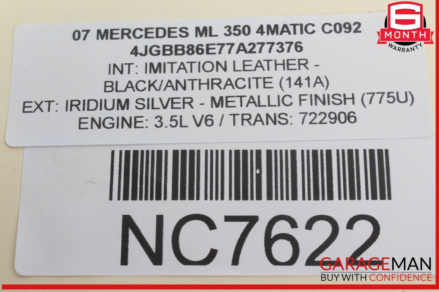 07-08 Mercedes W164 ML350 4MATIC Front Left Driver Side Door Rear View Mirror