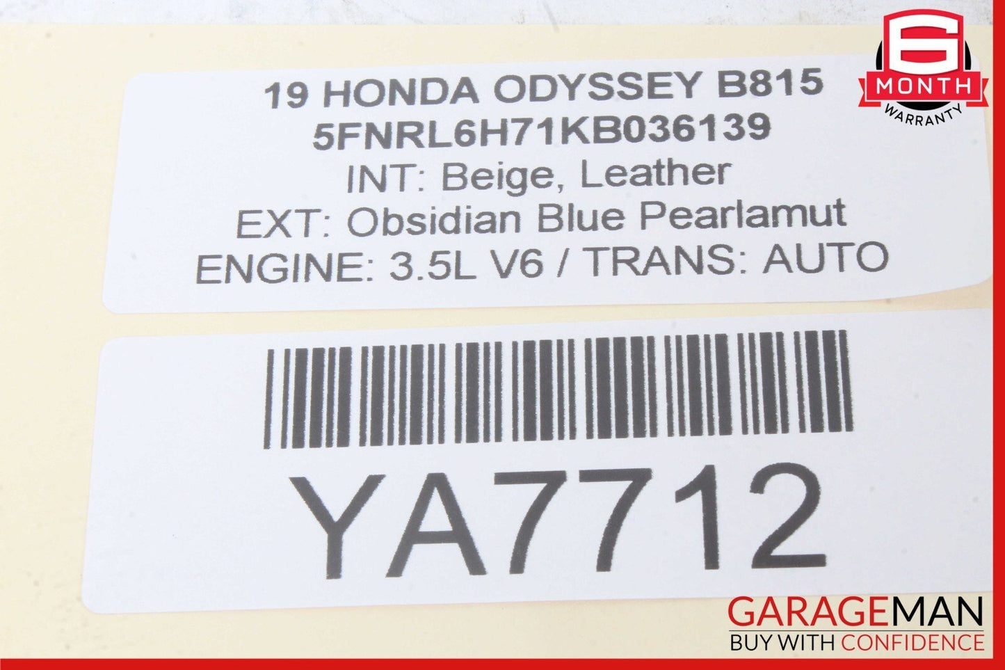18-22 Honda Odyssey Front Left Driver Side Rear View Mirror OEM