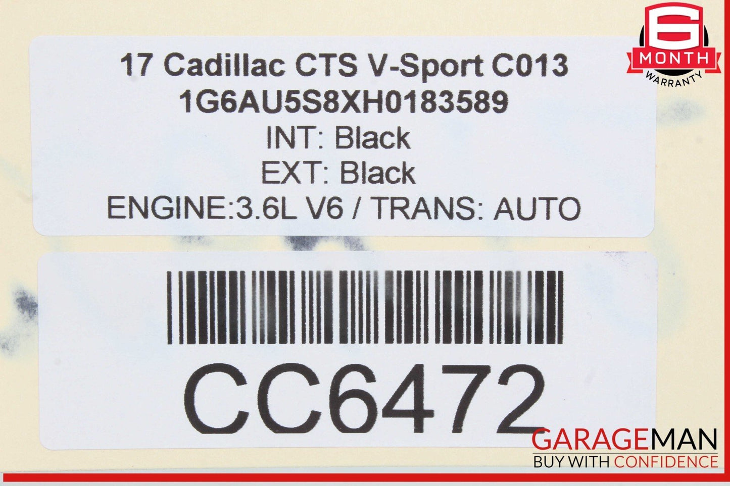 14-19 Cadillac CTS Front Right Passenger Side Fender Panel Black OEM