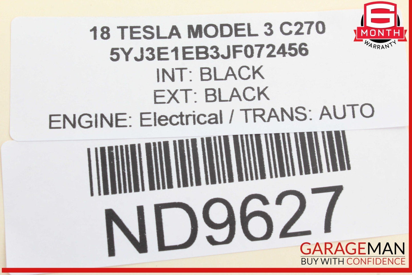 17-23 Tesla Model 3 Rear Right Passenger Side LED Inner Tail Light Lamp OEM