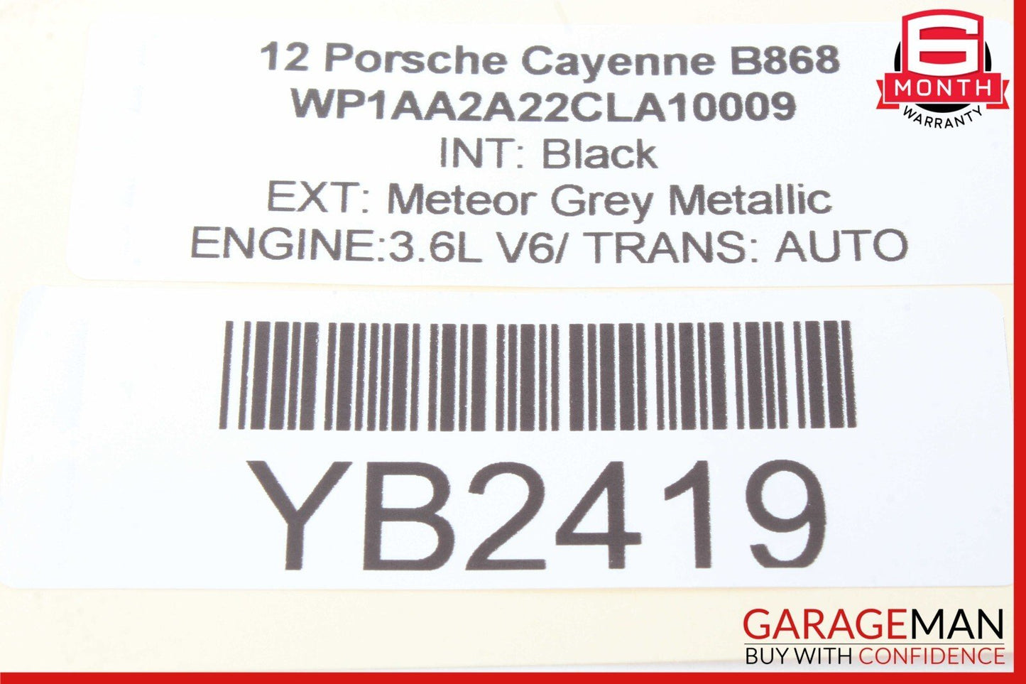 11-14 Porsche Cayenne 958 Hybrid S Sun Visor Sunvisor Front Right Side Black OEM