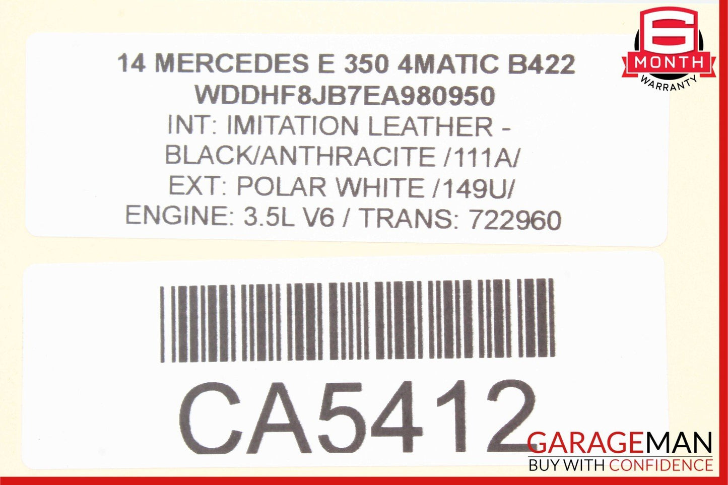 12-16 Mercedes W212 E350 E550 Sedan Rear Left Door Lock Latch Actuator OEM
