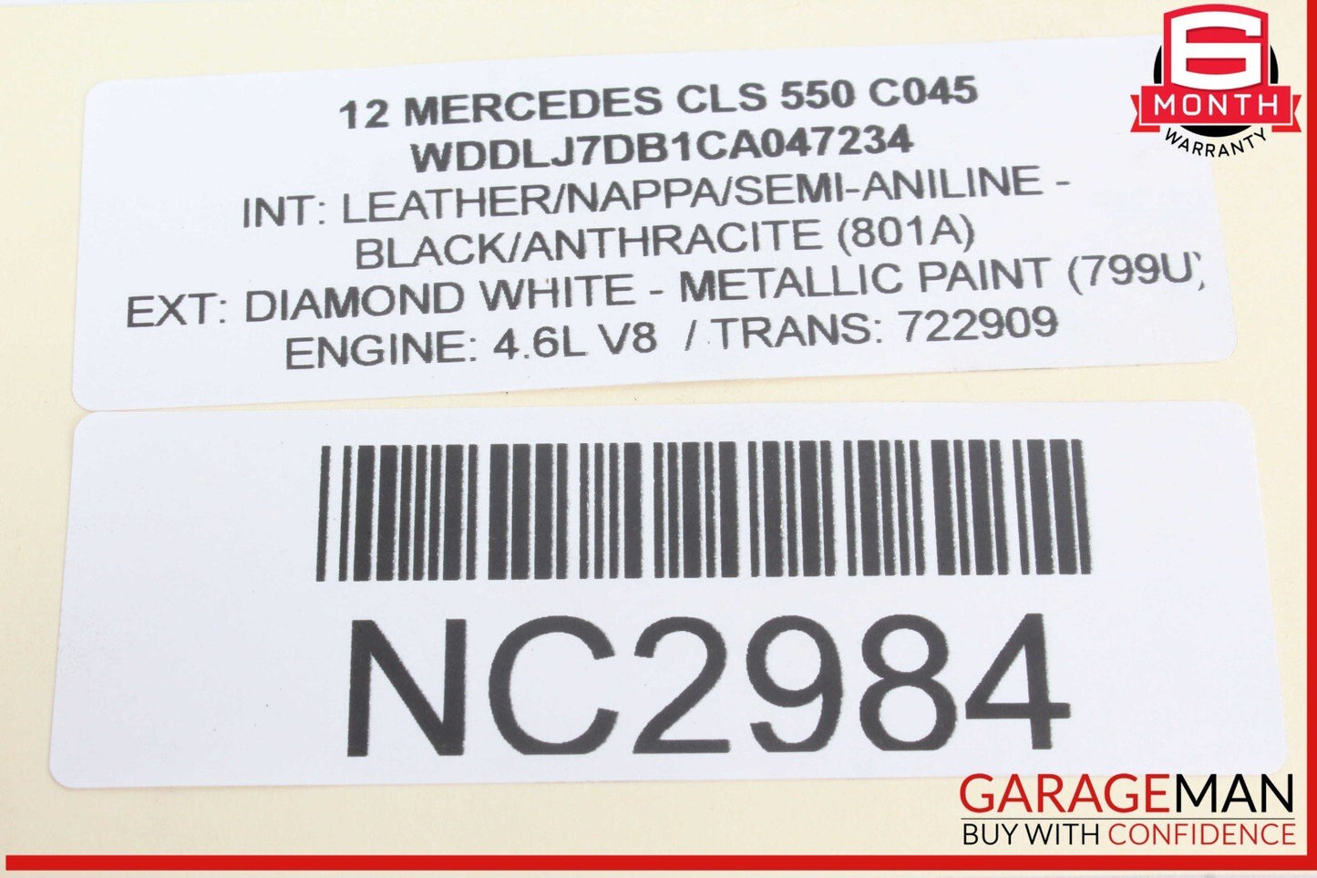 08-17 Mercedes W218 CLS550 C300 Trunk Lid Latch Lock Actuator 2047500261 OEM