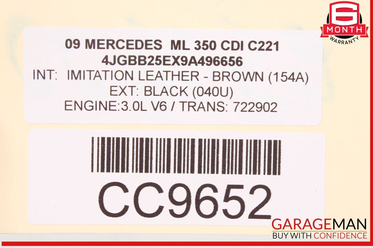 06-11 Mercedes W164 ML350 ML550 Right Passenger Side Fender Assembly OEM