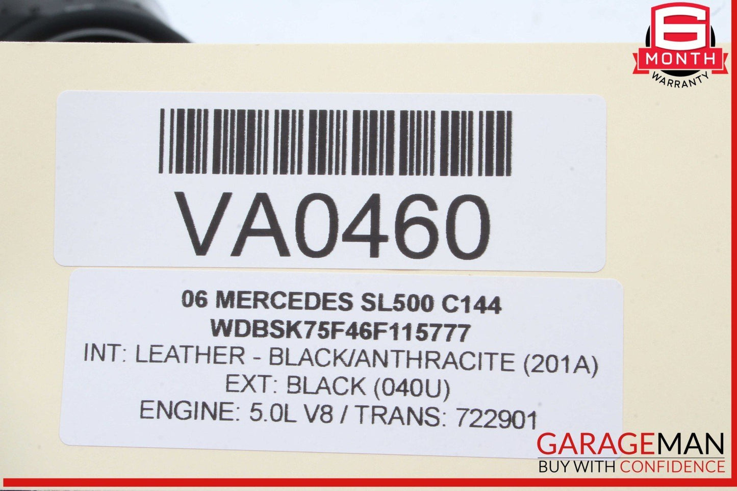 03-06 Mercedes R230 SL500 SL55 AMG Center Dashboard Hazard AC Air Vent Black OEM