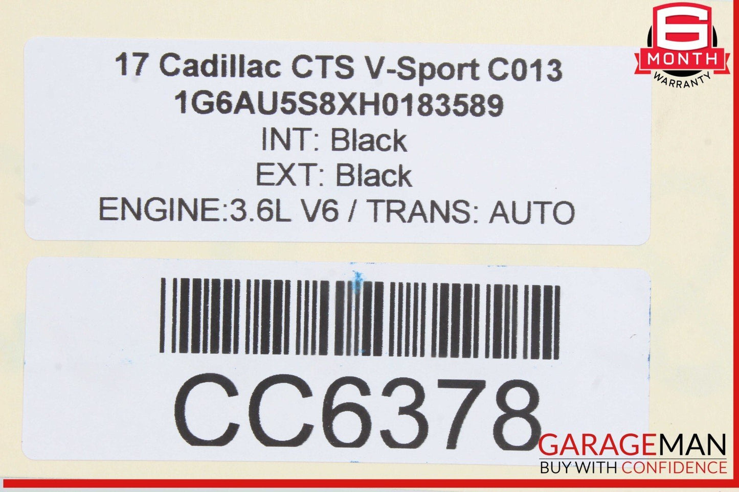 14-19 Cadillac CTS Rear Right Passenger Side Exterior Door Shell Panel Black OEM