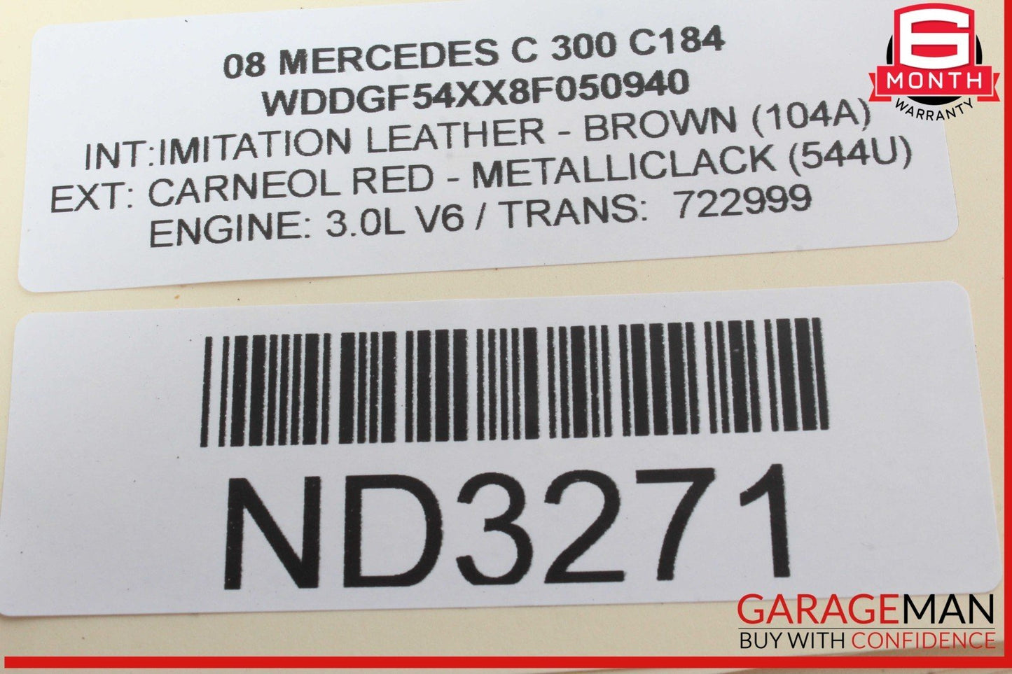 08-09 Mercedes W204 C300 C350 Front Left Side Mirror Door Rear View OEM