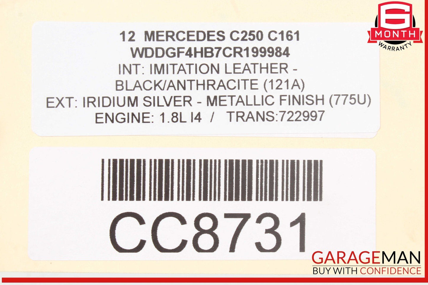 12-15 Mercedes W204 C250 SLK250 722.9 7G Automatic Transmission 722.997 OEM 107k