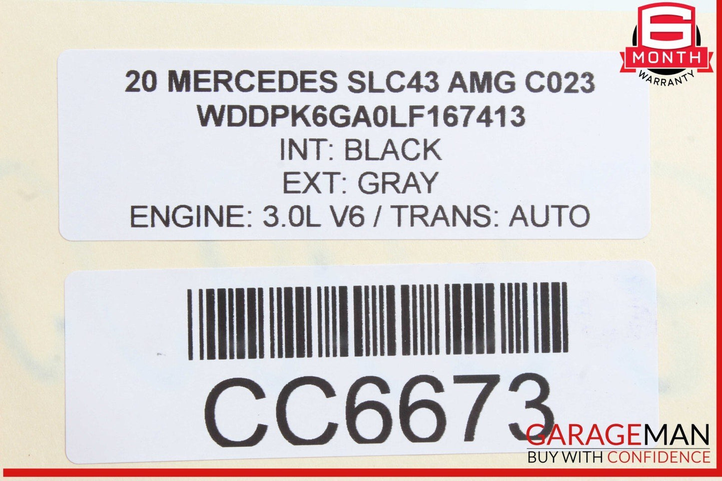 12-20 Mercedes R172 SLC43 AMG SLC300 Rear Rollover Bar Cover Trim Black OEM
