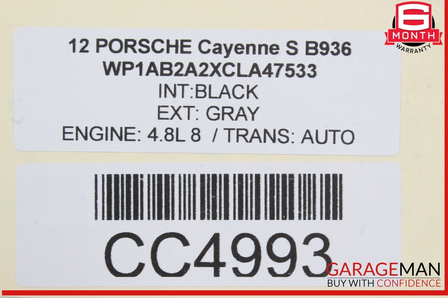 11-18 Porsche Cayenne 958 Rear Left Driver Side Door Shell Assembly OEM