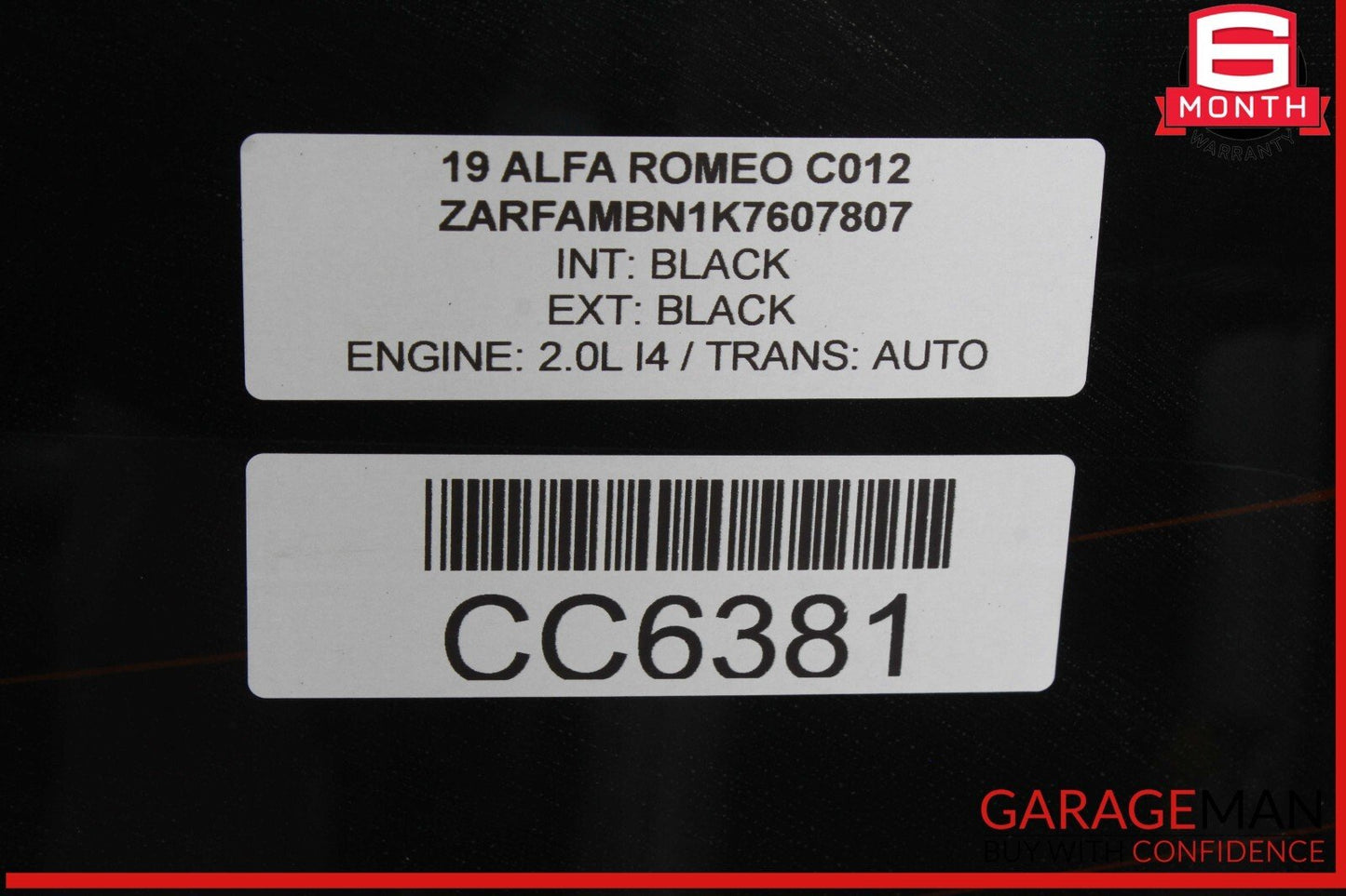 17-24 Alfa Romeo Giulia Rear Windshield Window Glass OEM