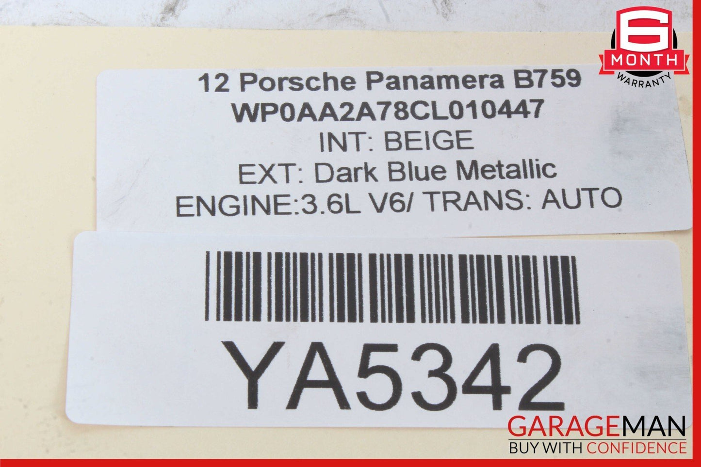11-16 Porsche Panamera 970 3.6L V6 Air Intake Manifold Assembly OEM