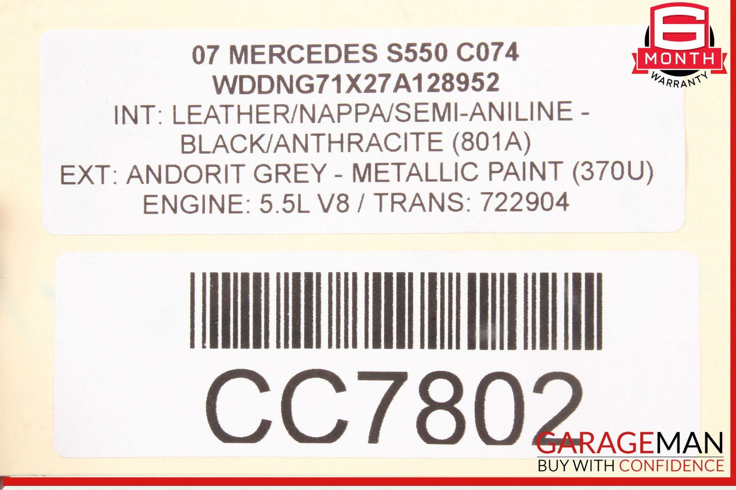 07-09 Mercedes W221 S550 Upper Radiator Core Support Headlight Bracket OEM