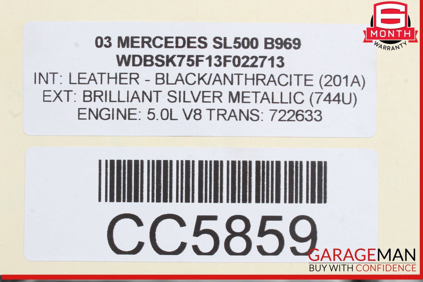 03-08 Mercedes R230 SL500 SL55 AMG Front Hood Bonnet Vent Cover Assembly OEM