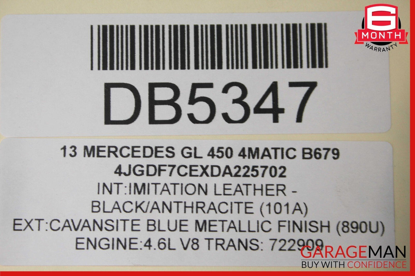 13-16 Mercedes X166 GL450 Rear Left Side Complete Seat Cushion Cover Assy Black