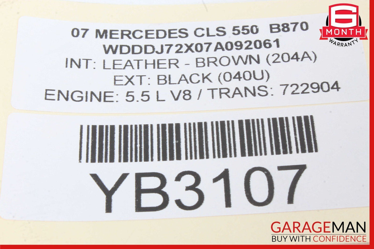 06-08 Mercedes W219 CLS500 CLS550 Front Right Side Mirror Door Rear View Black