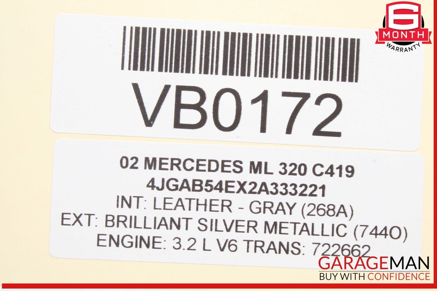 98-05 Mercedes W163 ML320 ML430 Dashboard Center A/C AC Air Vent Trim Black OEM