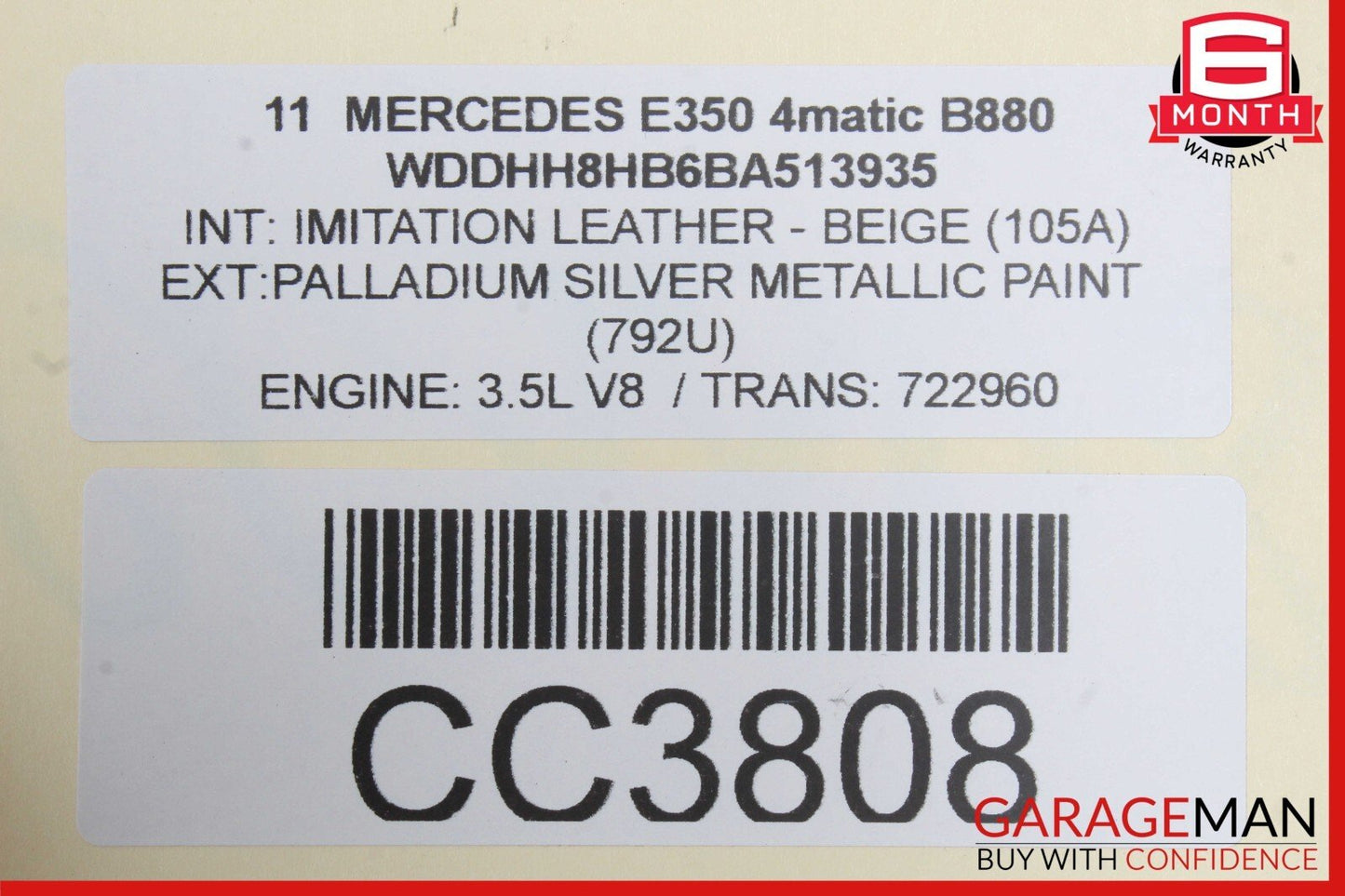 10-13 Mercedes W212 E350 E400 Front Left Seat Cushion Top Upper Beige OEM