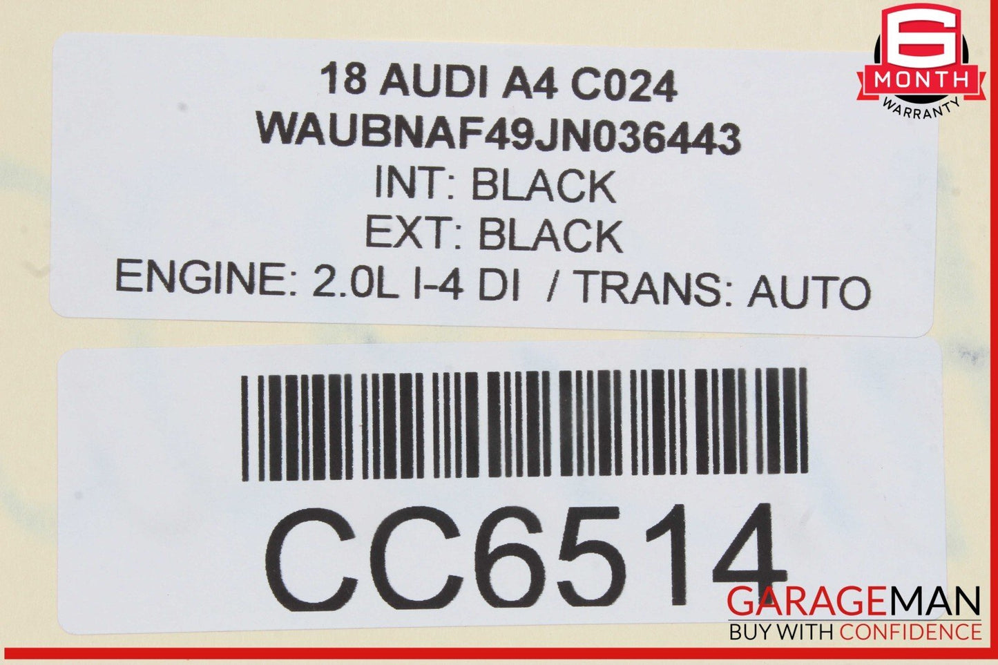 17-24 Audi A4 Top Upper Seat Cushion Front Left Driver Side Black OEM