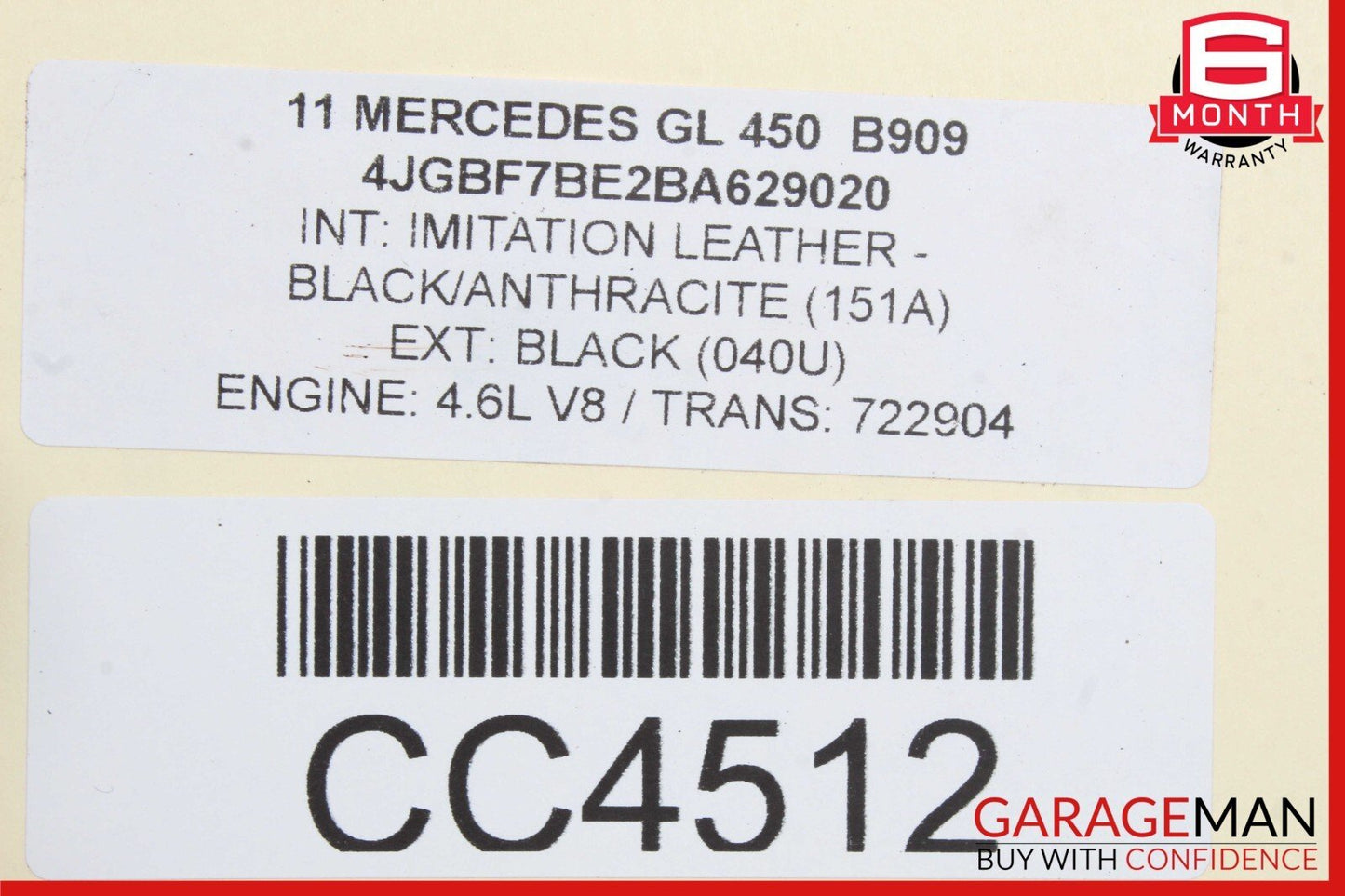 07-12 Mercedes X164 GL450 4.7L V8 Engine Motor Block Assembly OEM 181k