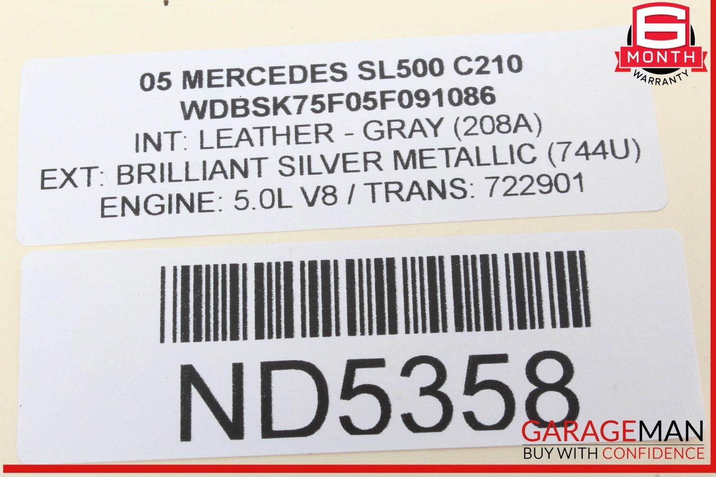 03-12 Mercedes R230 SL500 Rear Left Window Quarter Glass w/ Regulator Motor OEM