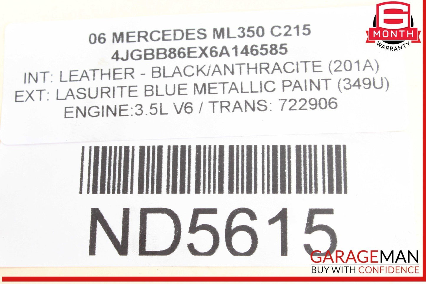06-12 Mercedes W164 ML350 GL450 ML550 Upper Radiator Core Tie Bar Support OEM