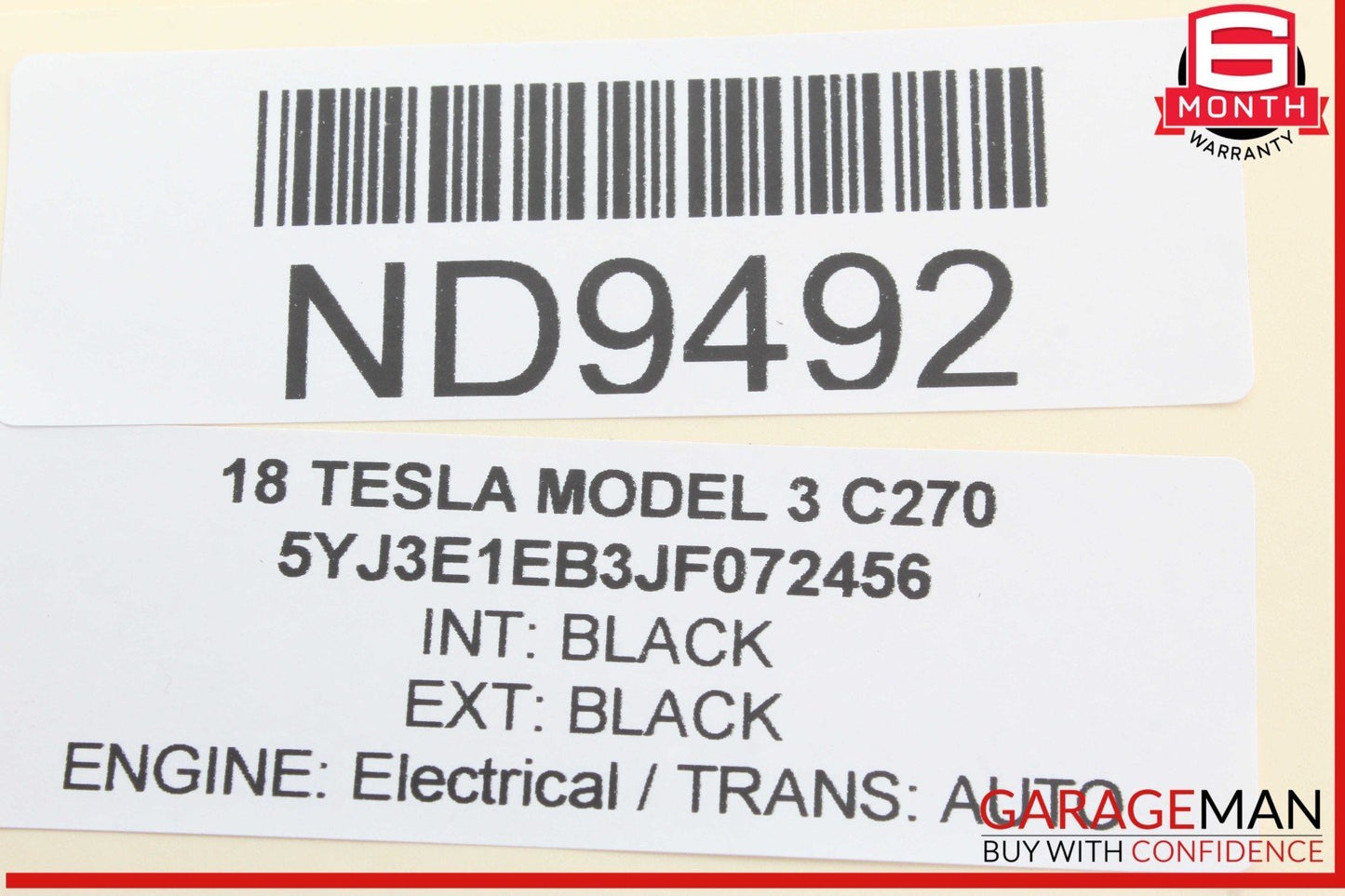 17-23 Tesla Model 3 Rear Upper 3rd Third Stop Brake Light Lamp 1077405 OEM