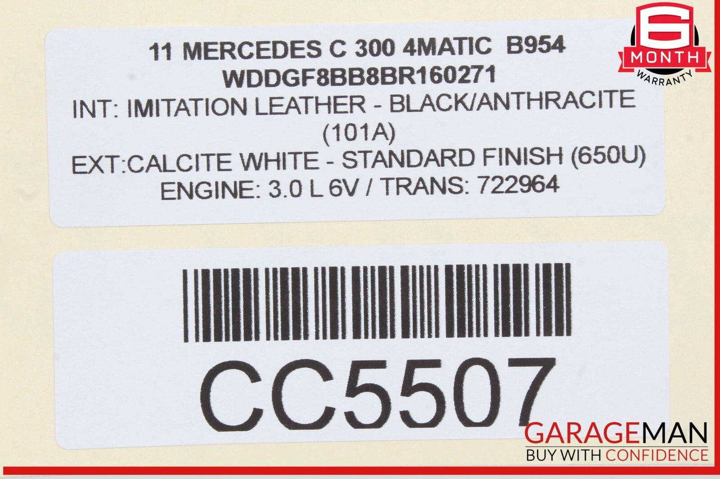 08-14 Mercedes W204 C300 C350 Sedan Front Right Upper Top Seat Cushion OEM