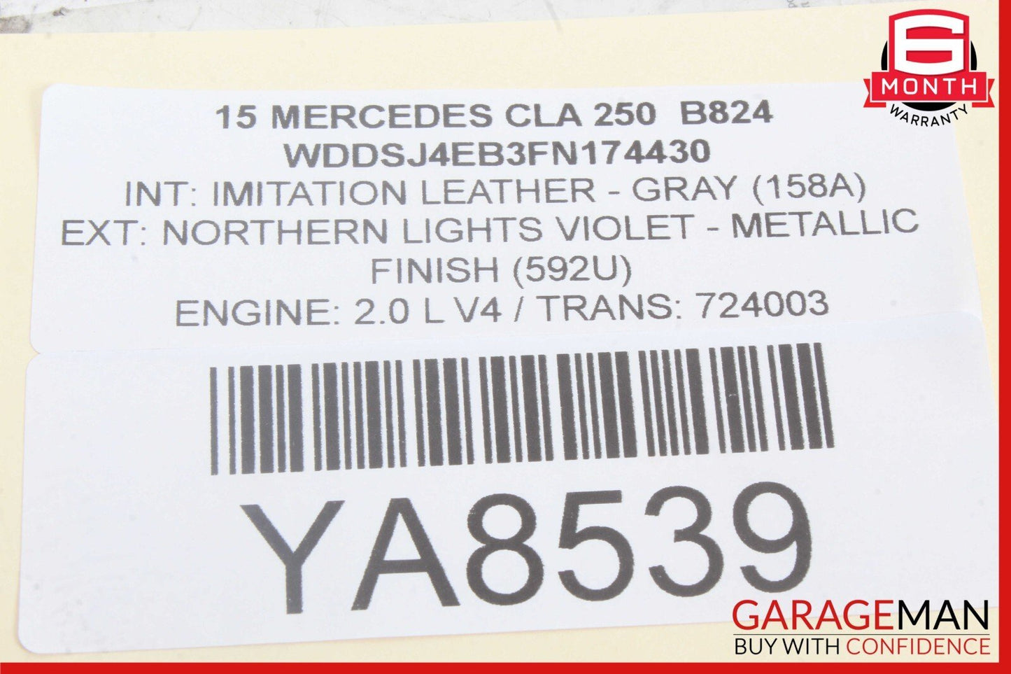 14-19 Mercedes W117 CLA250 Interior Front Upper Overhead Console Dome Light OEM