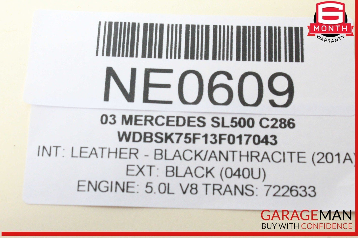 03-06 Mercedes R230 SL500 Convertible Top Roof ABC Mirror Control Switch OEM
