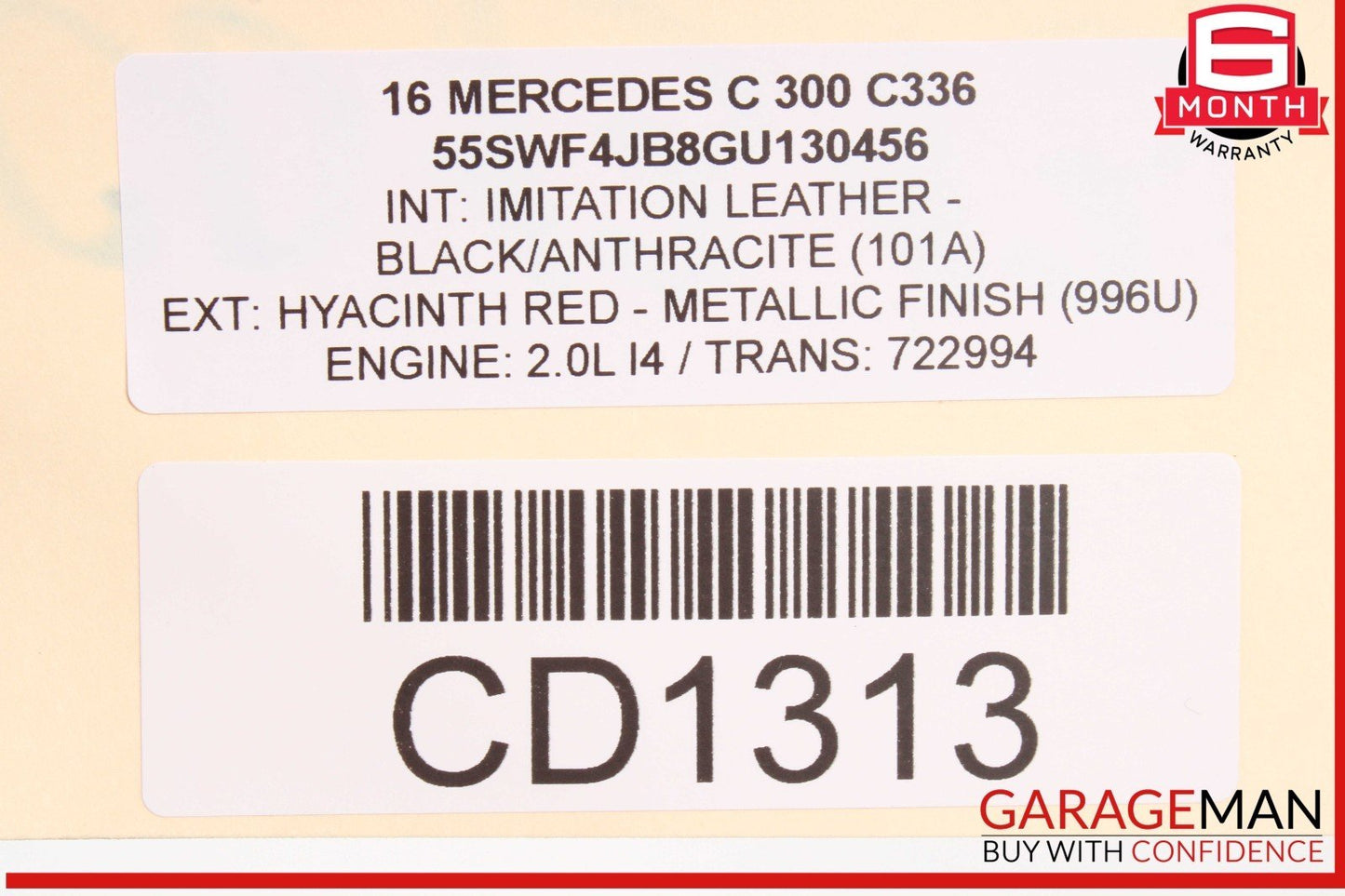 15-21 Mercedes W205 C300 350e C400 Rear Right Side Interior Door Panel OEM