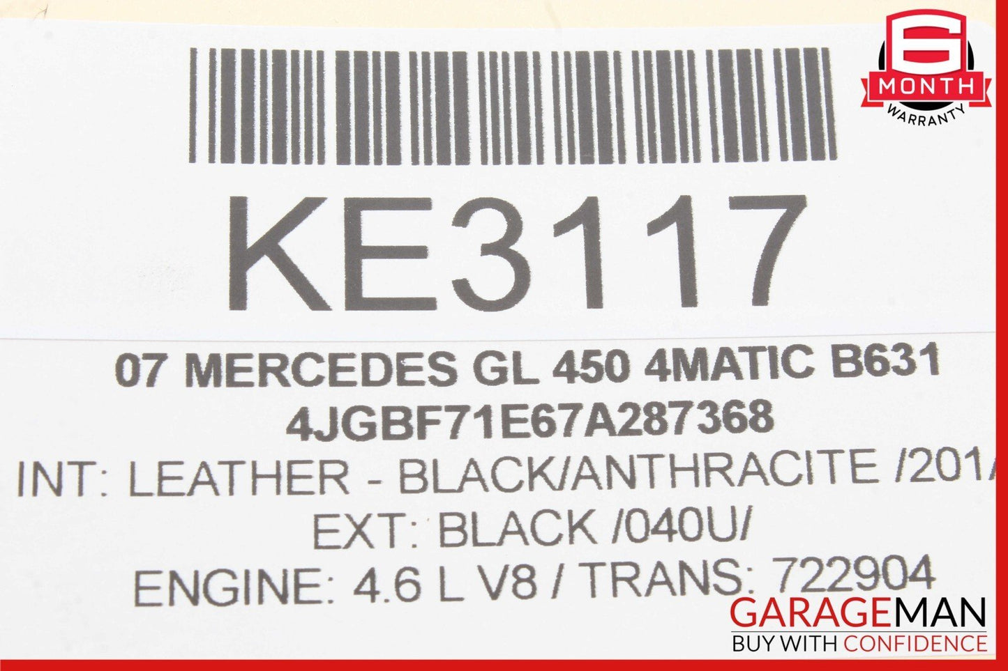 07-09 Mercedes X164 GL450 GL550 Rear Left Side Tail Light Taillight Lamp OEM