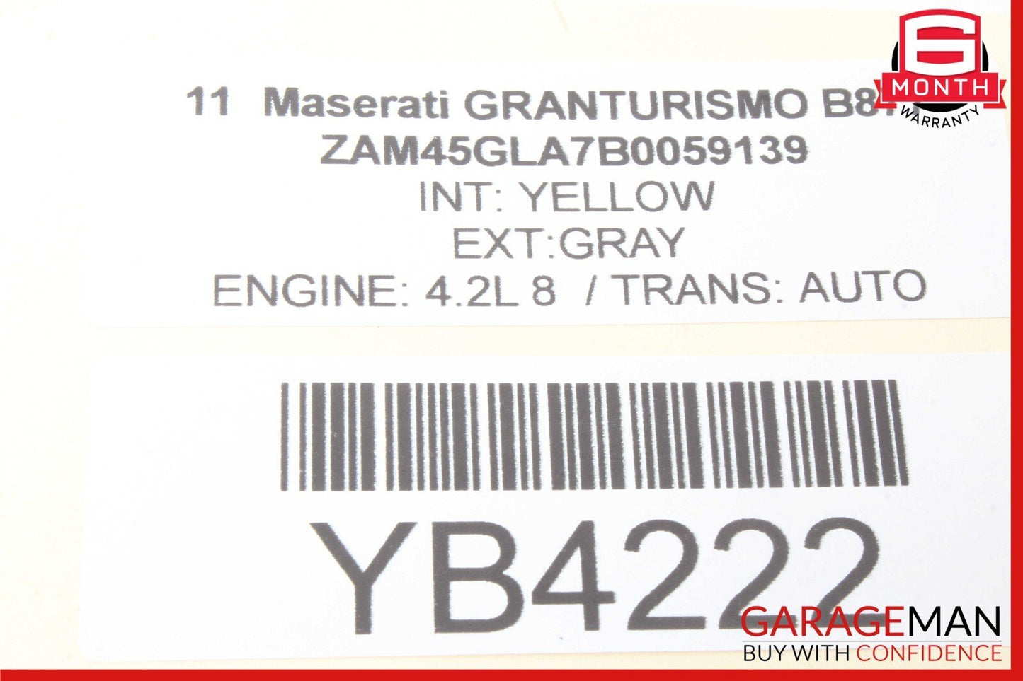 08-12 Maserati GranTurismo M145 Front Right or Left Seat Headrest Head Rest OEM