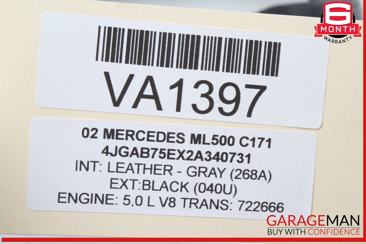 98-05 Mercedes W163 ML500 ML320 ML55 AMG Steering Wheel Black OEM