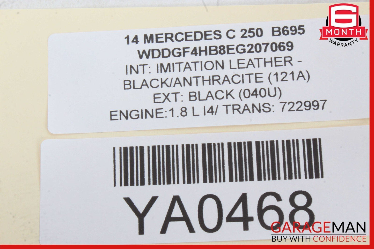 12-14 Mercedes W204 C250 C300 Front Right Side Mirror Door Rear View Black OEM
