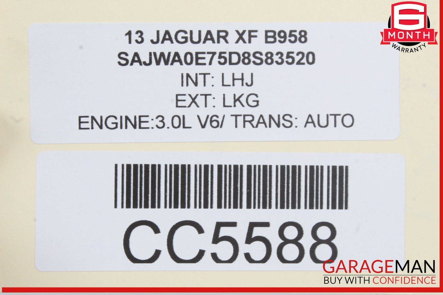 09-15 Jaguar XF Rear Right Passenger Side Door Shell OEM