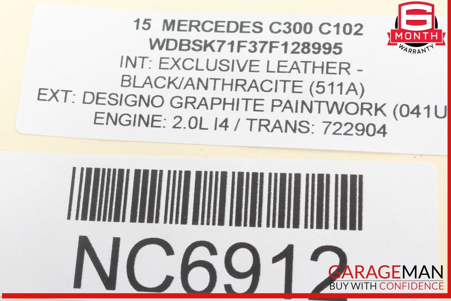 08-17 Mercedes W205 C300 E350 Trunk Lid Latch Lock Actuator 2047500261 OEM